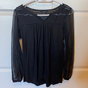 Lucky Brand, black, shear sleeved top